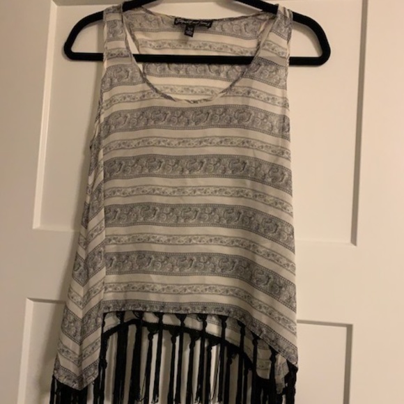 Elizabeth & James Fringe Silk Top - Picture 4 of 5